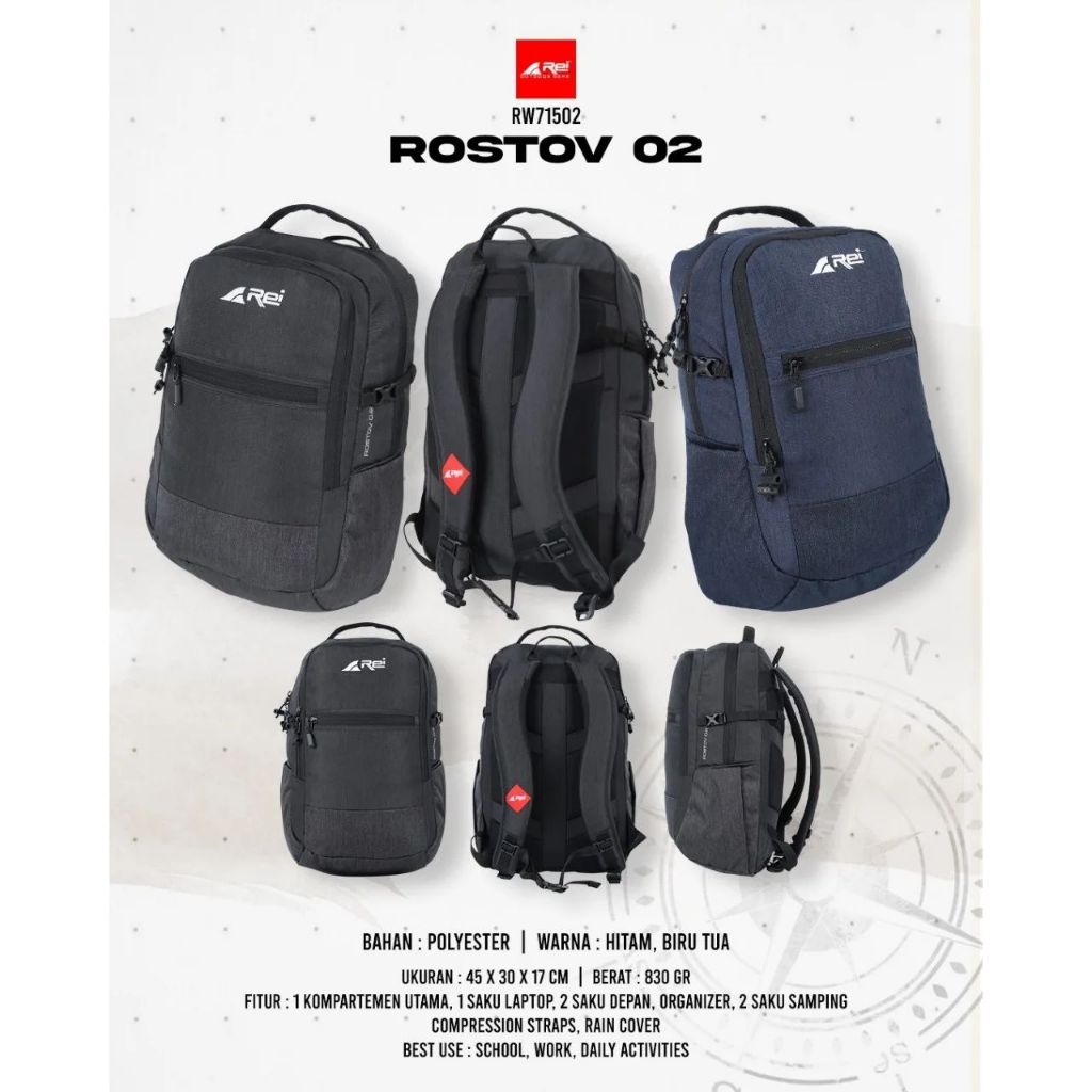 Arei Tas Ransel Laptop Rostov v2 Arei OutdoorGear Laptop Backpack