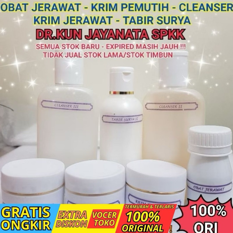 Obat Jerawat Dr. Kun Jayanata SpKK - Krim Jerawat - Krim Pemutih - Tabir Surya - Cleanser Sabun Cuci