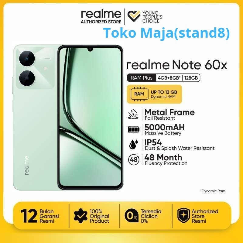 HP Realme Note 60X Ram 4GB+8GB | 64GB/128GB