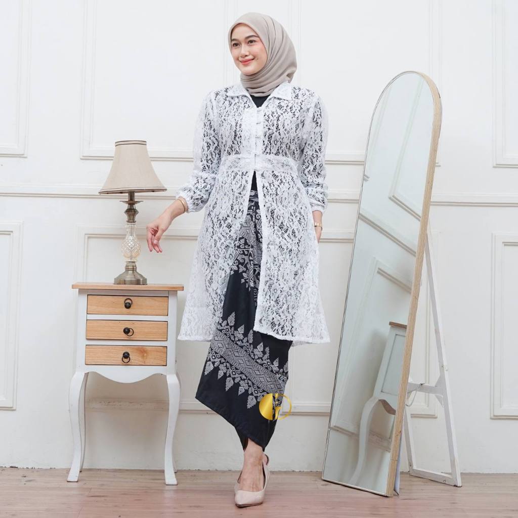 BKA Setelan Tunik Brokat Rok Lilit Etnik Setelan Tunik Rok Lilit Batik