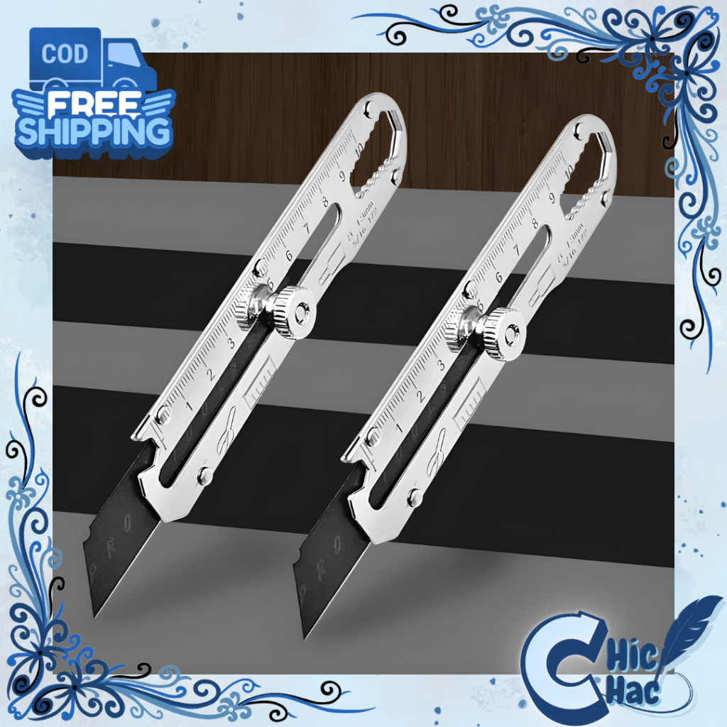 

Multifungsi Cartter Stainless / Pisau Cutter Baja Murah / Cutter Stainless 9in1