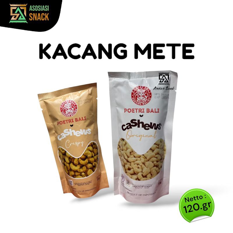 

KACANG METE POETRI BALI cemilan pilihan berkualitas 75.gr