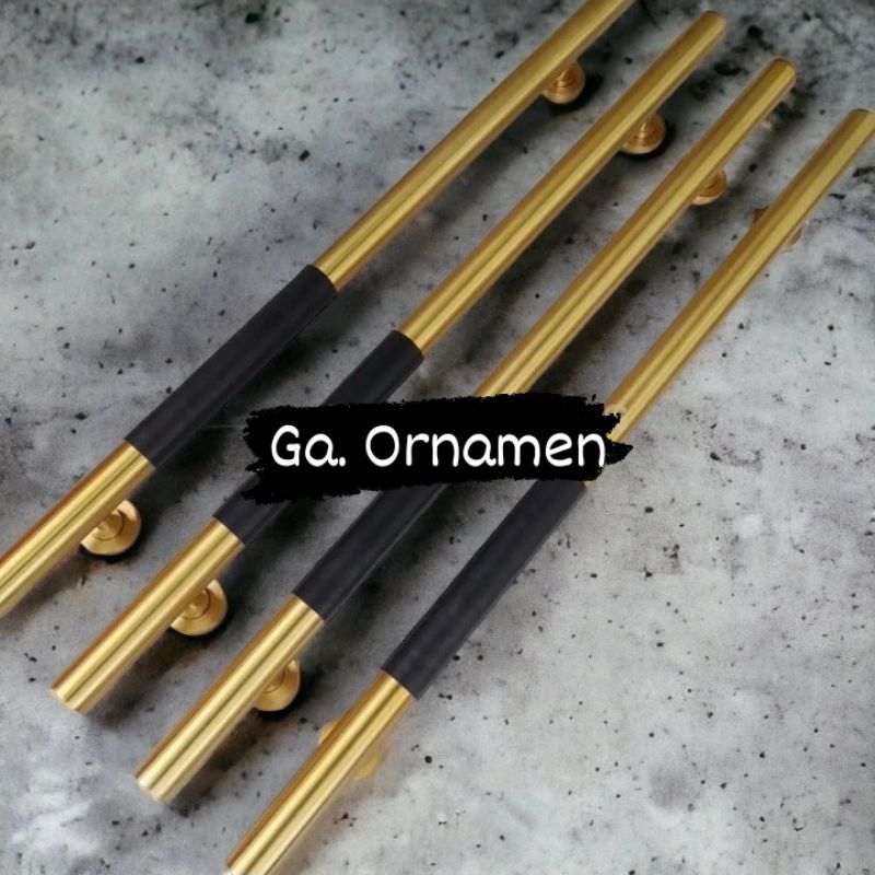 Handle Pintu Rumah Kuningan Minimalis Lapis Kulit/Gagang Pintu Rumah Kuningan/Handle Minimalis