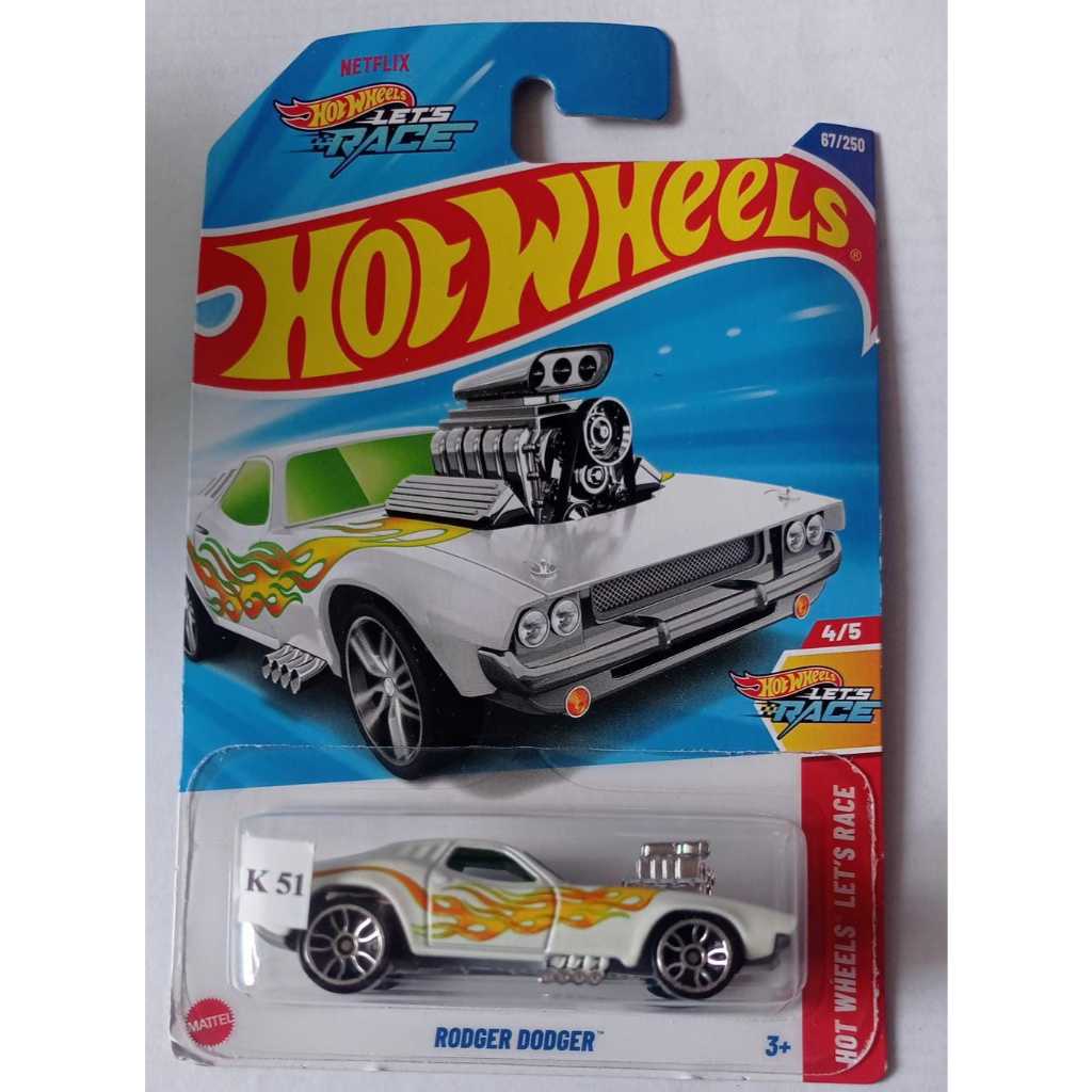 Hot Wheels - Rodger Dodger White Hot Wheels Lets Race Netflix