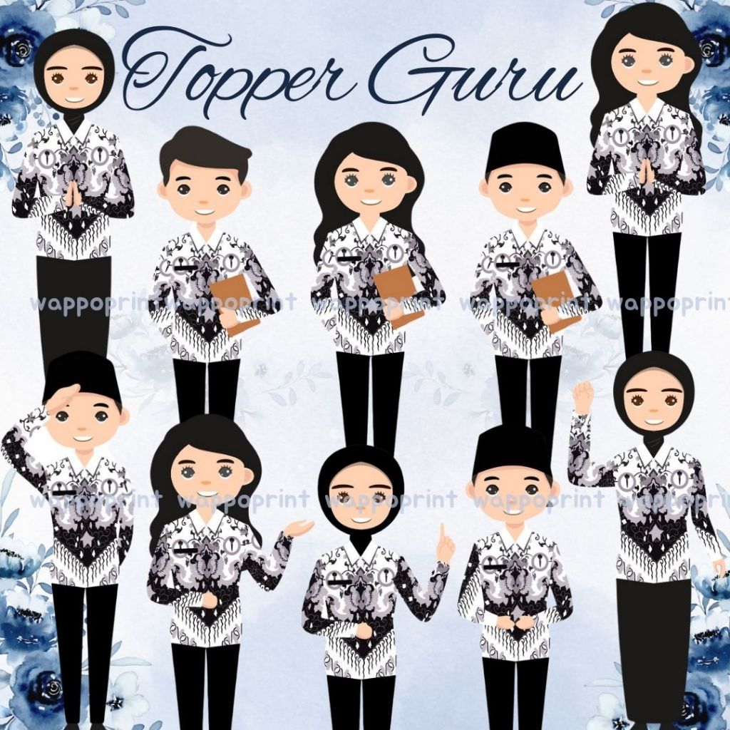 TOPPER GURU PGRI / Topper Guru Untuk Buket / Perlengkapan Buket / Topper Guru Murah