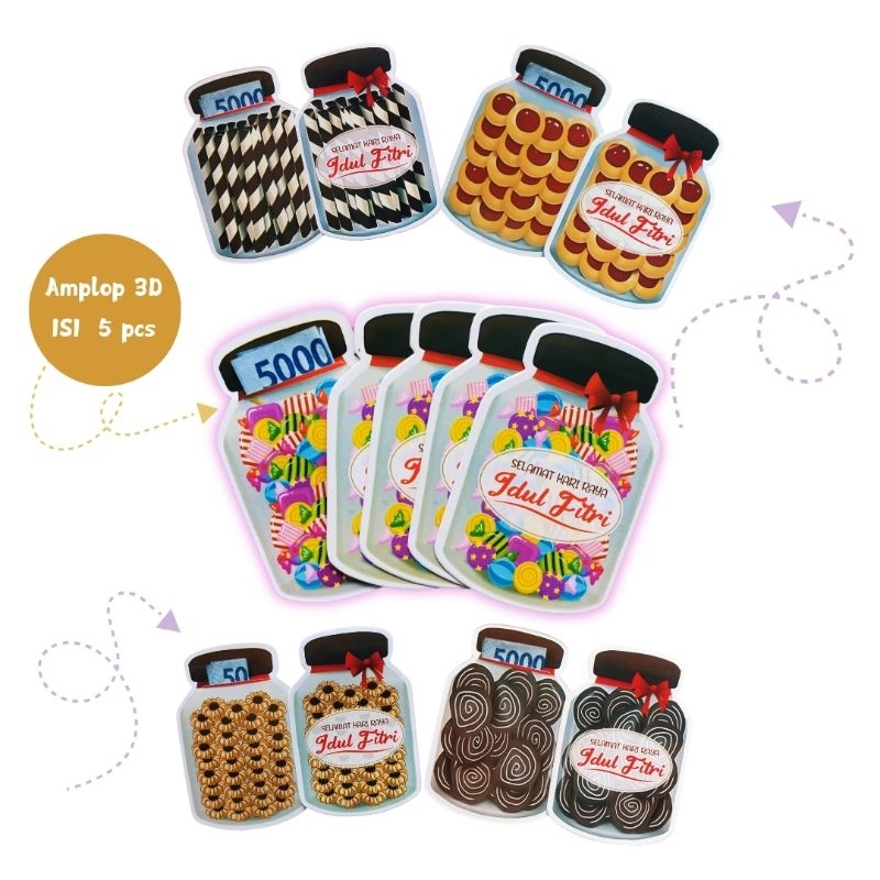 

(ISI 5PCS) AMPLOP LEBARAN 3D MOTIF KUE TOPLES KUE LEBARAN BAHAN TEBAL PREMIUM