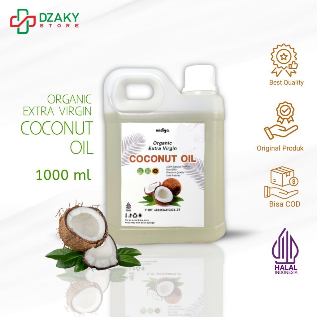 

EVCO Extra Virgin Coconut Oil 1000 ml Minyak Kelapa Murni Asli VCO Perasan Pertama Kualitas Terbaik