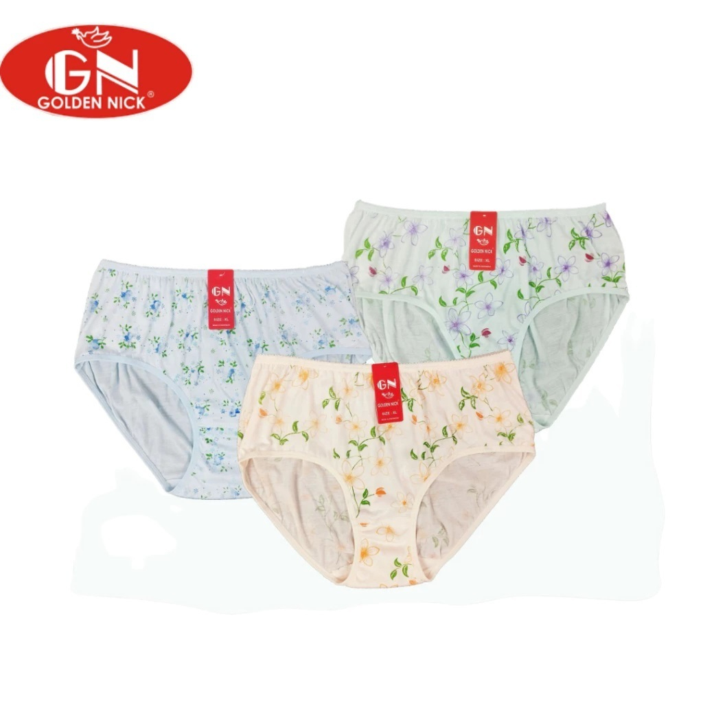 ( 3pc ) CD Golden Nick 937s | Celana Dalam Wanita Motif Sablon | CD Wanita | Golden Nick - Enggane