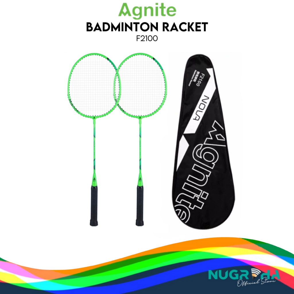 

Agnite Badminton Racket / Raket badminton / Raket Bulu Tangkis Hijau Isi 2 Gratis Tas Raket F2100
