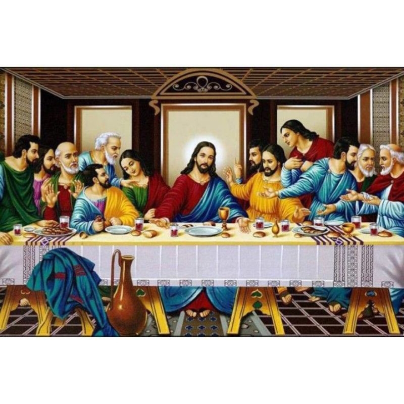 poster cetak extra jumbo, Yesus jamuan Kudus, hiasan dinding, Yesus jamuan Kudus,bisa cod