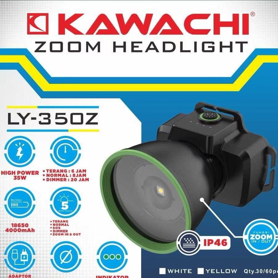 KAWACHI Senter Kepala Kawachi 35Watt LY-350z ZOOM