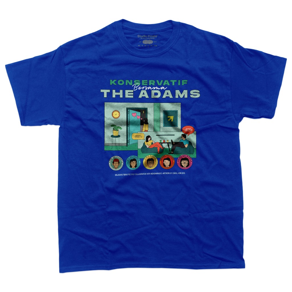 T-shirt Bootleg Band The Adams Konservatif Blue
