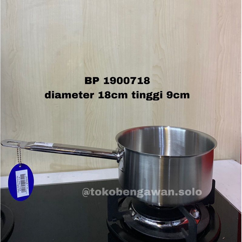 BIMA CHEFS Shallow Sauce Pan 18x9cm Stainless BP1900718 Series SUS 304