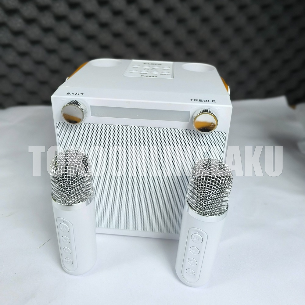 Speaker karaoke Mini FLECO/ F-8894 Free 2 Mic Wireless /  Bluetooth  Full Bass