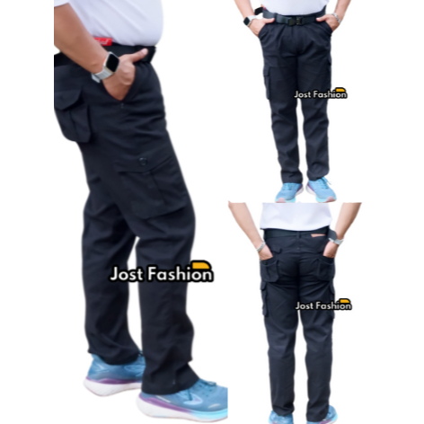 JOST FASHION-CELANA CARGO PANJANG HITAM TERBARU