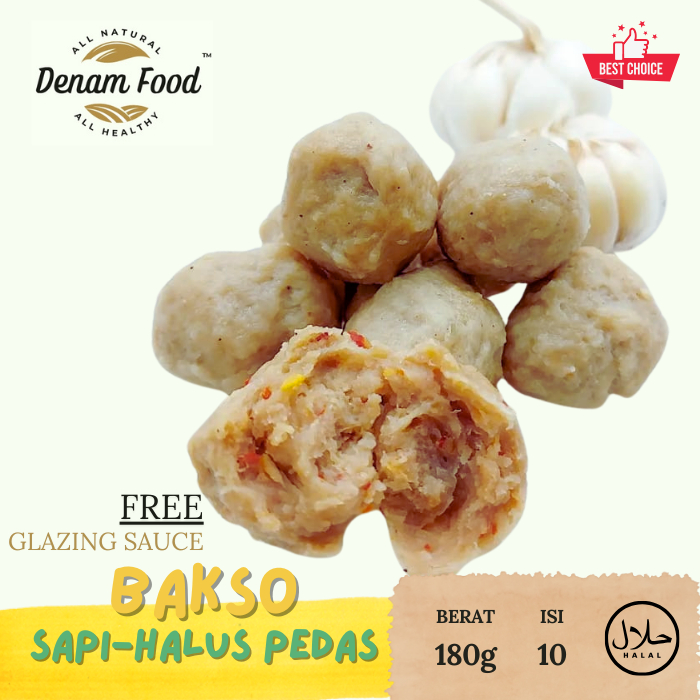

Bakso Sapi Homemade - Halus Pedas, isi (10 pcs) NO MSG, NO PENGAWET - FREE HOT GLAZING SAUCE