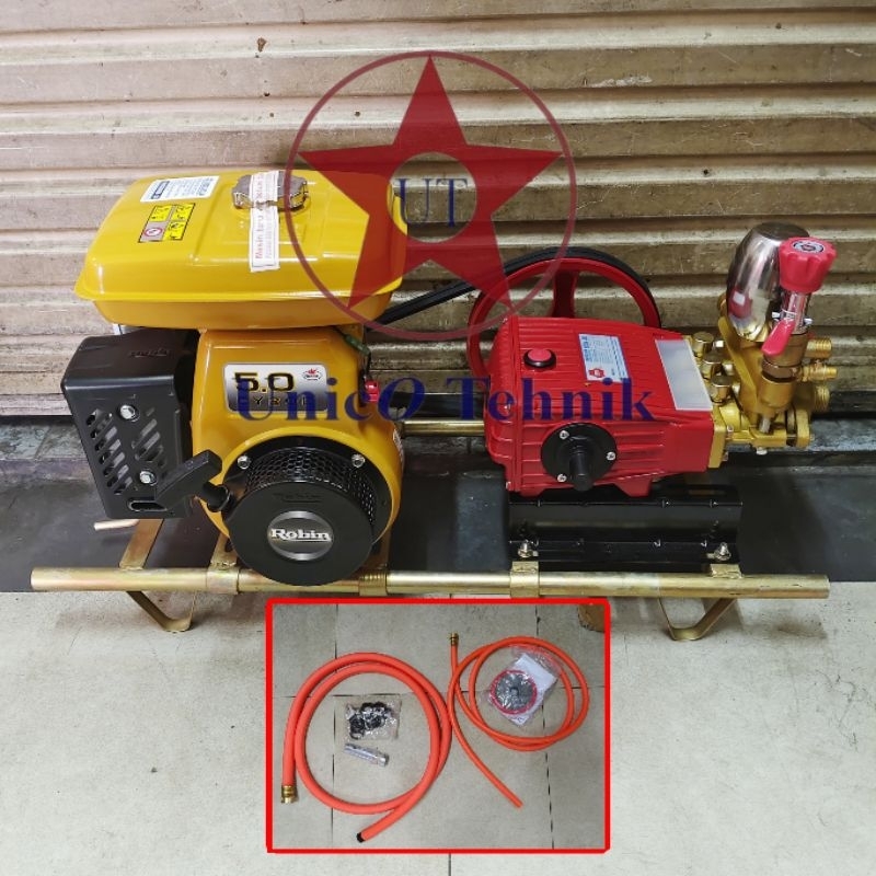 alat steam usaha SANCHIN SCN 30 + Engine ROBIN EY 20 BENSIN siap pakai cuci motor mobil tanaman