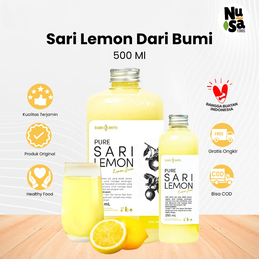 

Sari Lemon 500 ml Dari Bumi Lemon Murni Halal Premium Quality Original