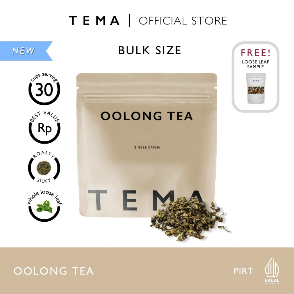 

Oolong Tea - TEMA Tea Loose Leaf Large Pouch - Single Origin - 30 Servings