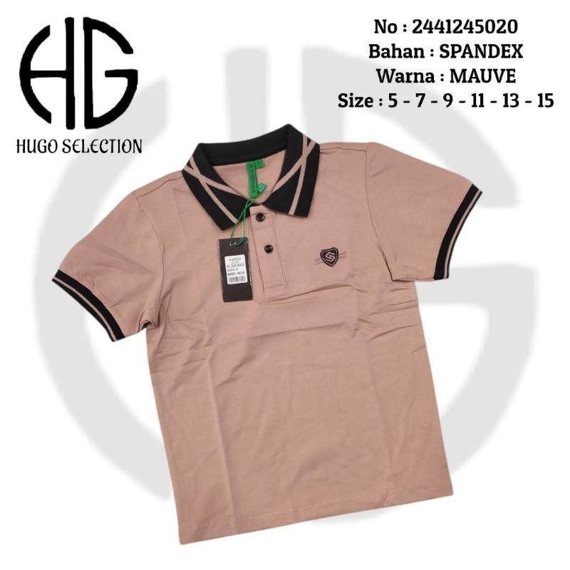 (New Stock) Kaos Polo Anak HUGO SELECTION (KIDS) | BAHAN SPANDEX