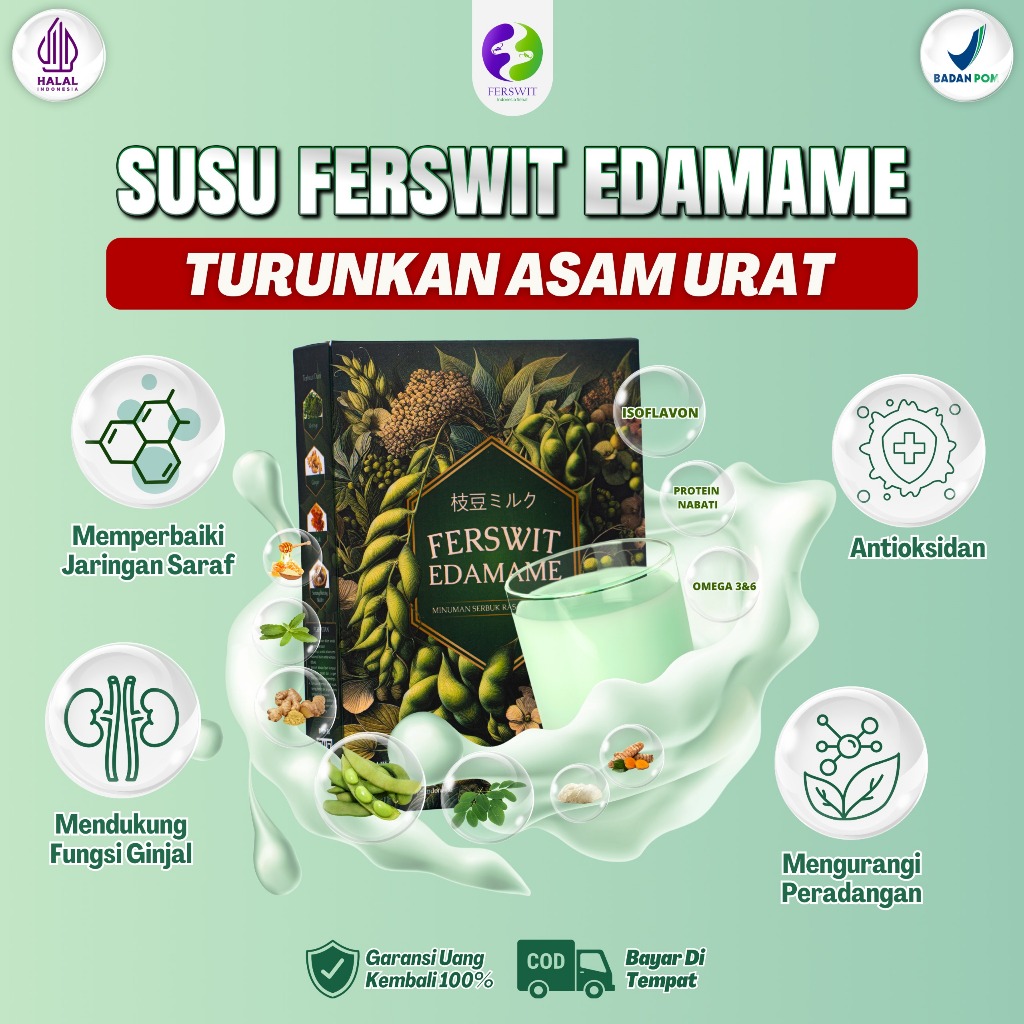 

Ferswit Susu Bubuk Edamame Jepang Diformulasikan Untuk Asam Urat