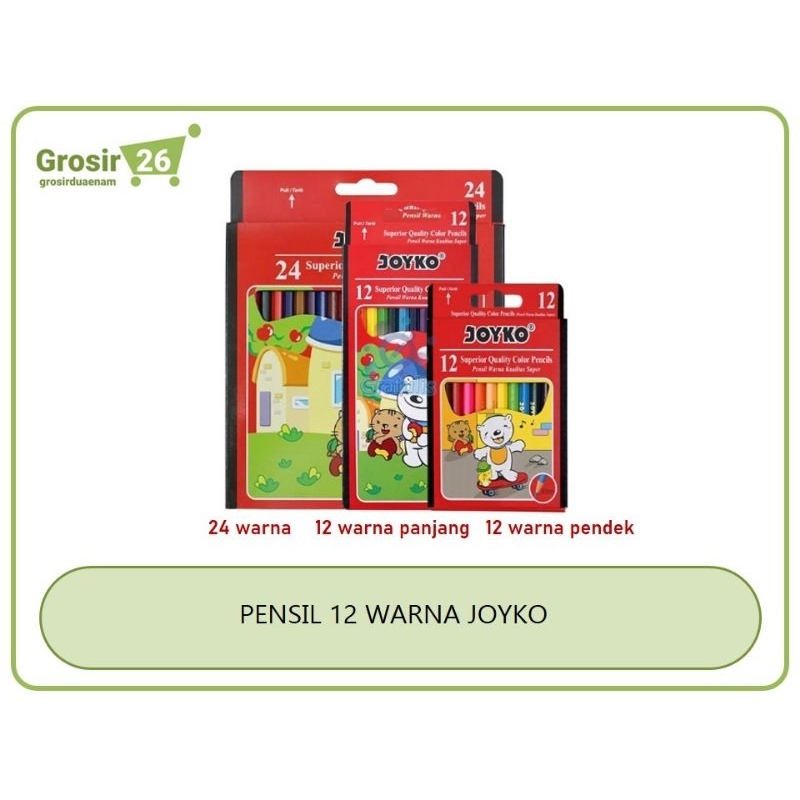 

(1 set) pensil warna / kelir klir kayu joyko isi 12 pendek | 12 panjang | 24 | 36