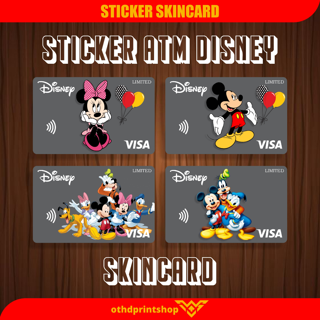 

Stiker Kartu Atm Sticker Skincard Garskin Disney Micky Mouse Special Edition Vinyl + Laminating Glossy Stiker BCA Mandiri Bri Bni Debit Credit Emoney, Flazz, E-toll