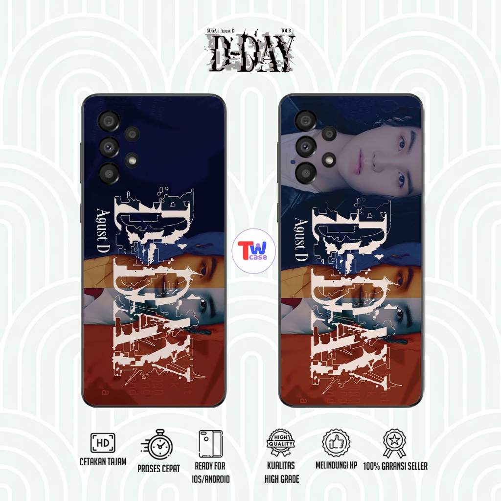 Casing HP Blackmatte HG Motif D-day with SUGA YOONGI Case Suga Silikon Hitam Tebal