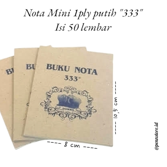 

(1 pack = 12 pcs) Nota Mini 1 ply putih "333