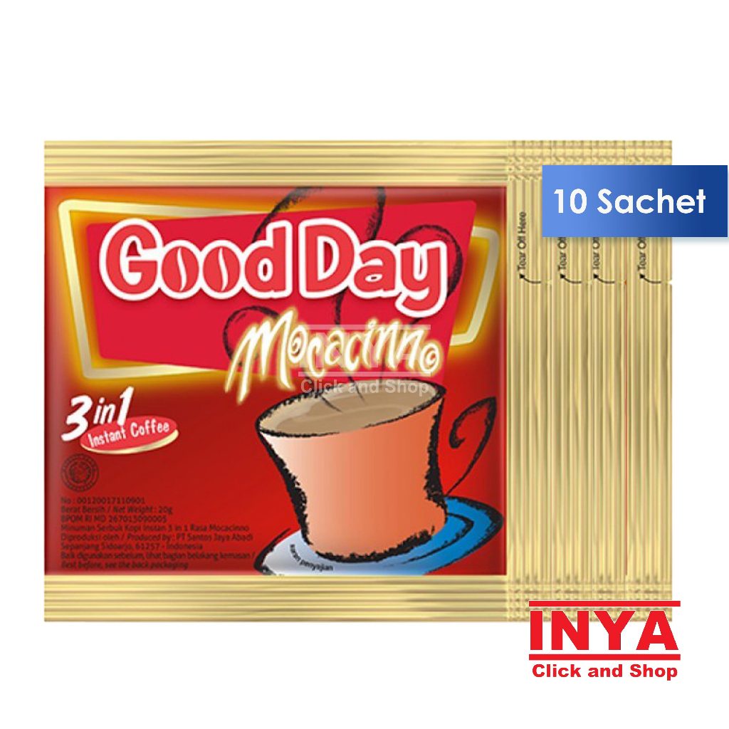 

Good Day Mocacinno 3in1 Instant Coffee 10x20gr Renceng - Kopi Instan