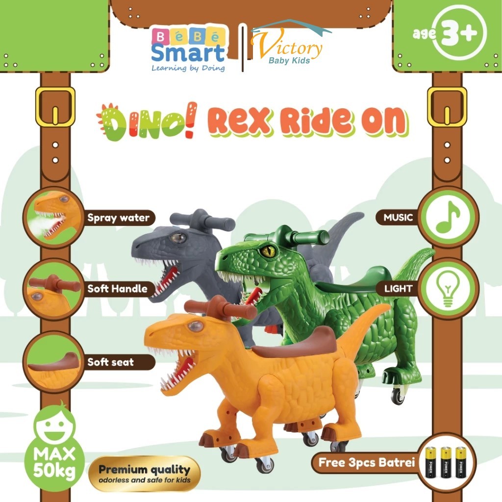 BEBE SMART Dino Rex Ride On / Mainan Dino / Mainan Anak / Dino Rex Bisa Dinaiki / Ride On