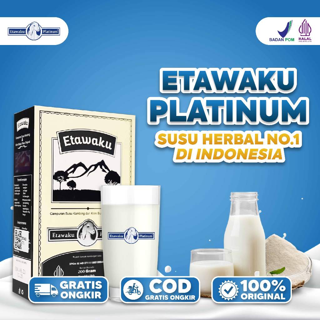 

Susu Etawaku Platinum 1 Box Original Bubuk Murni Rendah Gula Untuk Asma Pernafasan Tulang & Sendi