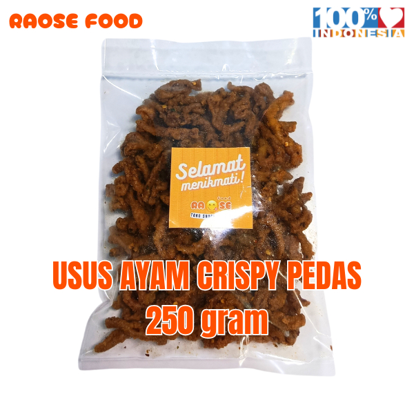 

Keripik Usus Ayam Crispy Rasa Pedas (Balado) Kiloan 250 Gram Gurih Renyah - Snack Makanan Ringan - Food