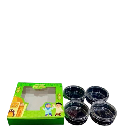 

( 5 pcs ) dus window lebaran motif hijau biru packaging 4 toples bulat 250gr box premium edisi ramadhan cocok untuk pizza donat ukuran 25x25x5.3 cm