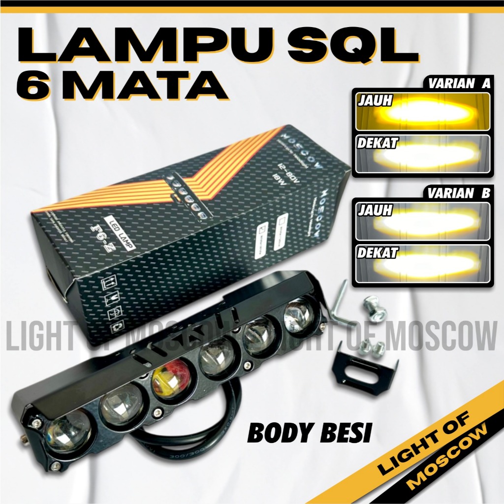 MOSCOW LAMPU SOROT LED SQL 6 MATA 12-80 VOLT ARUS DC / LAMPU SOROT MOTOR / LAMPU SOROT MOBIL / LAMPU