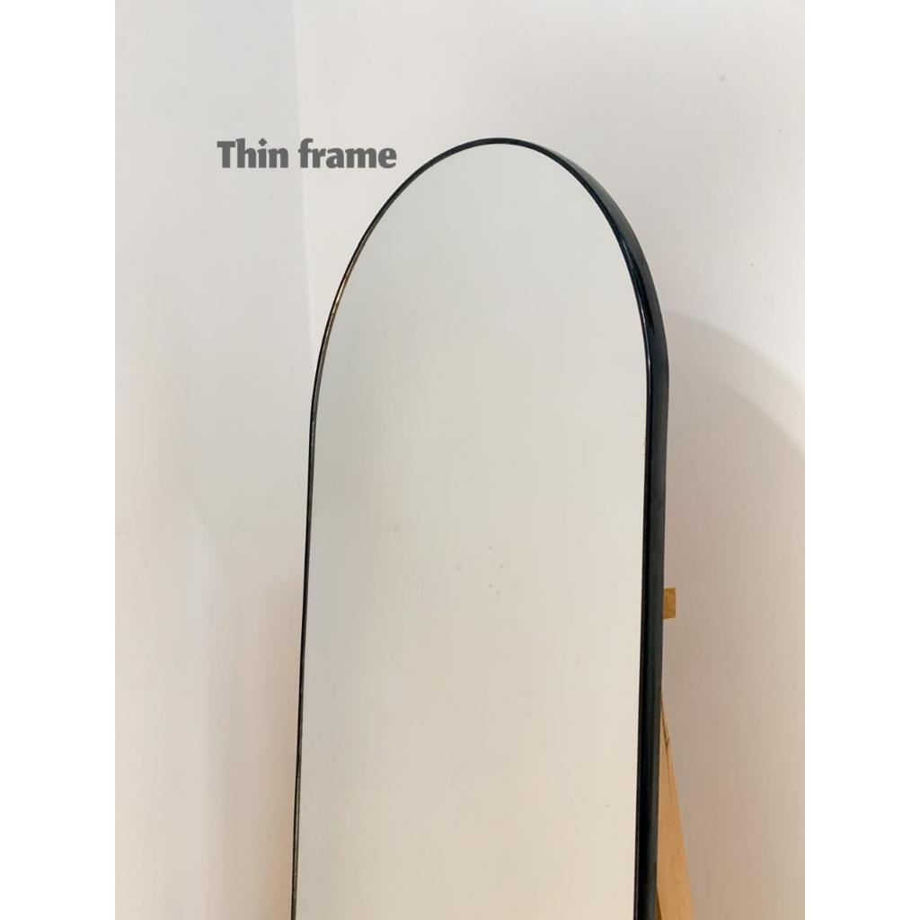 FREE PACKING KAYU Standing Mirror Full Body Oval Mirror frame kayu cermin standing oval
