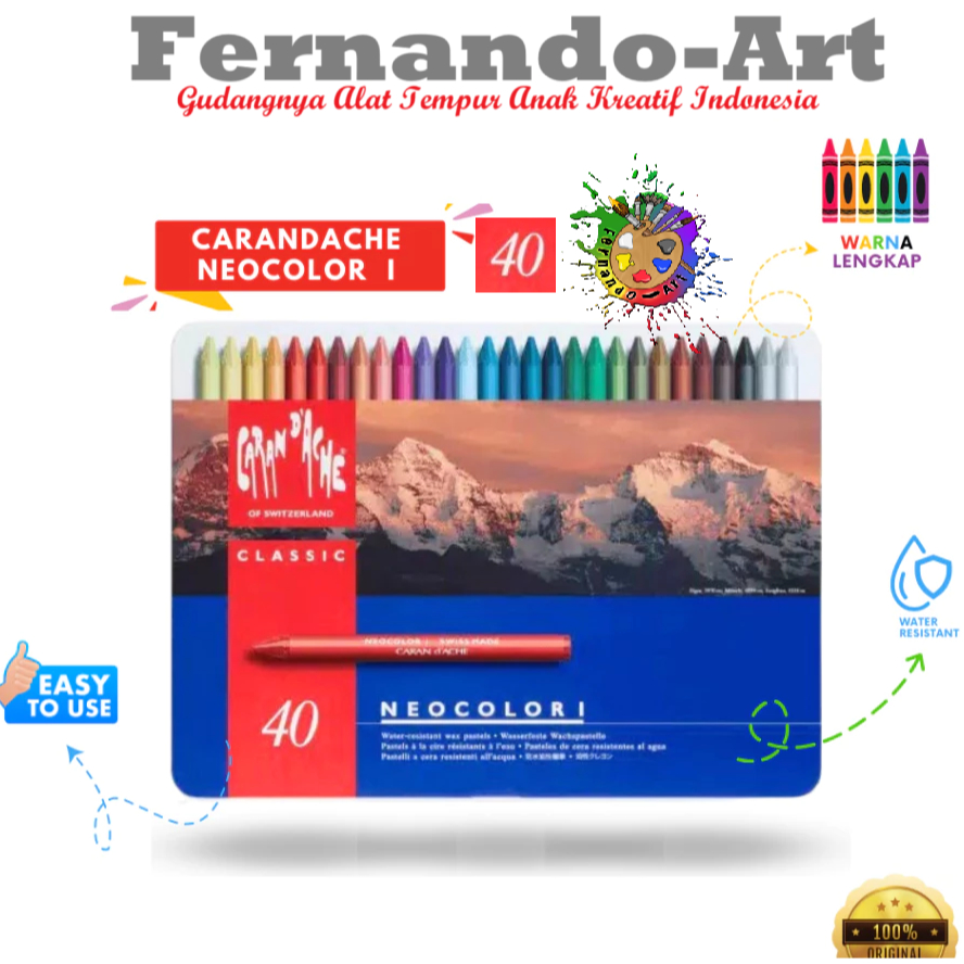 

Crayon Carandache Neocolor1 40 Colour / Neo1 40w