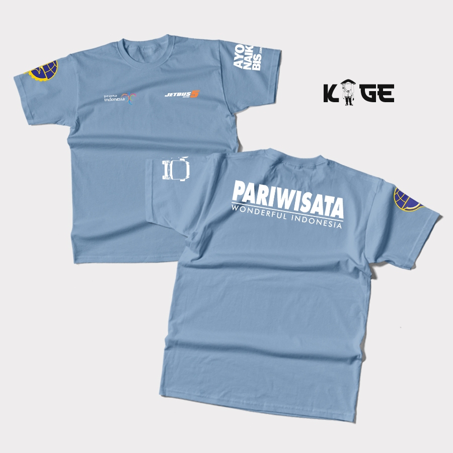 Kaos Pria TRAVEL PARIWISATA JETBUS 5 Elf Bus Indonesia - Kaos Jumbo Pria Big Size KAOS KAGE