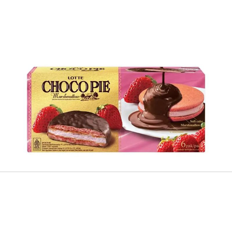 

Lotte Chocopie Marshmallow Rasa Strawberry Isi 6's @ 20gram