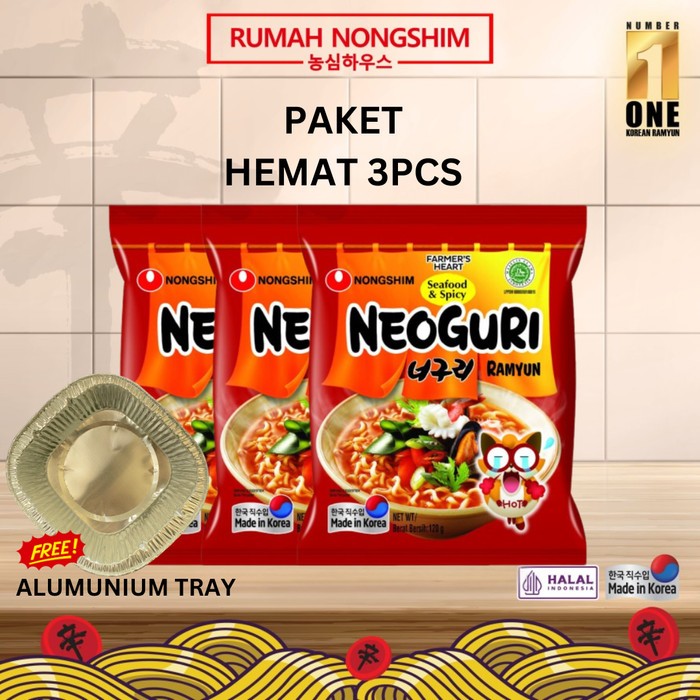 

PAKET BUNDLING 3 pcs - Nongshim NEOGURI Free Aluminium Tray