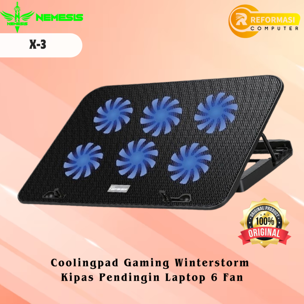 NYK NEMESIS X3 Winterstorm Gaming Cooling Pad Laptop 6 Fan