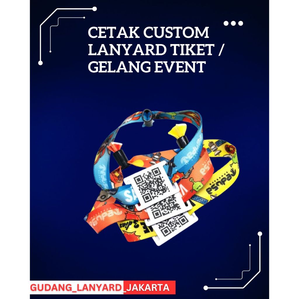 

Gelang Lanyard Event Custom 2cm | Wristband Lanyard Lock | Tiket Konser Lanyard Custom (Min order 50 pcs)