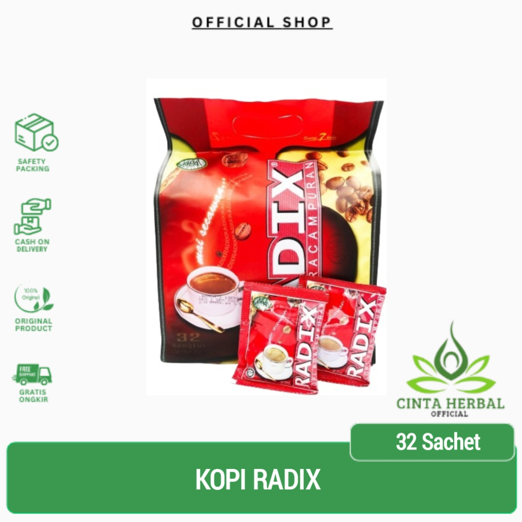 

PROMO!!!!! KOPI RADIX JUMBO HPA ISI 32 SACHET ORIGINAL Kopi Ginseng RDX Cafe