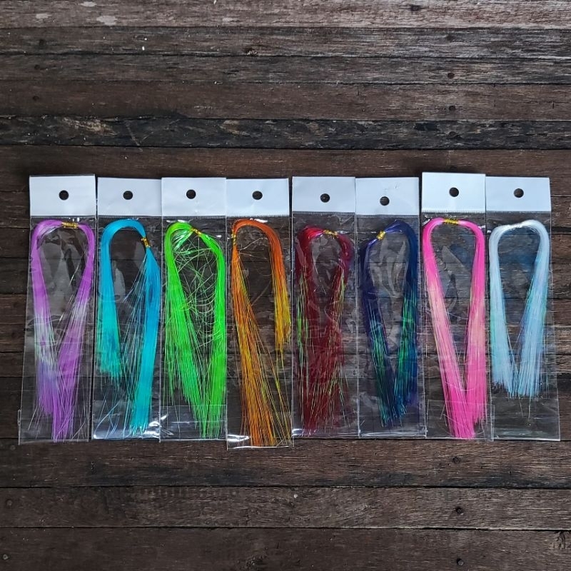 Bulu Mutiara Pancing Assist Hook Sabiki Kotrek Bulu Mutiara Halus Bulu Mutiara Kilat Kilap Bulu Kail