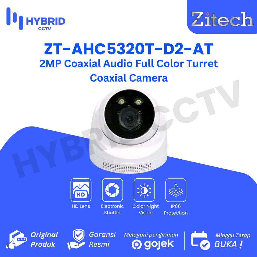 Zitech Camera Full Color ZT-AHC5350T-D2-AT 3K | Kamera 5MP Full HD Analog Support Two Way Audio