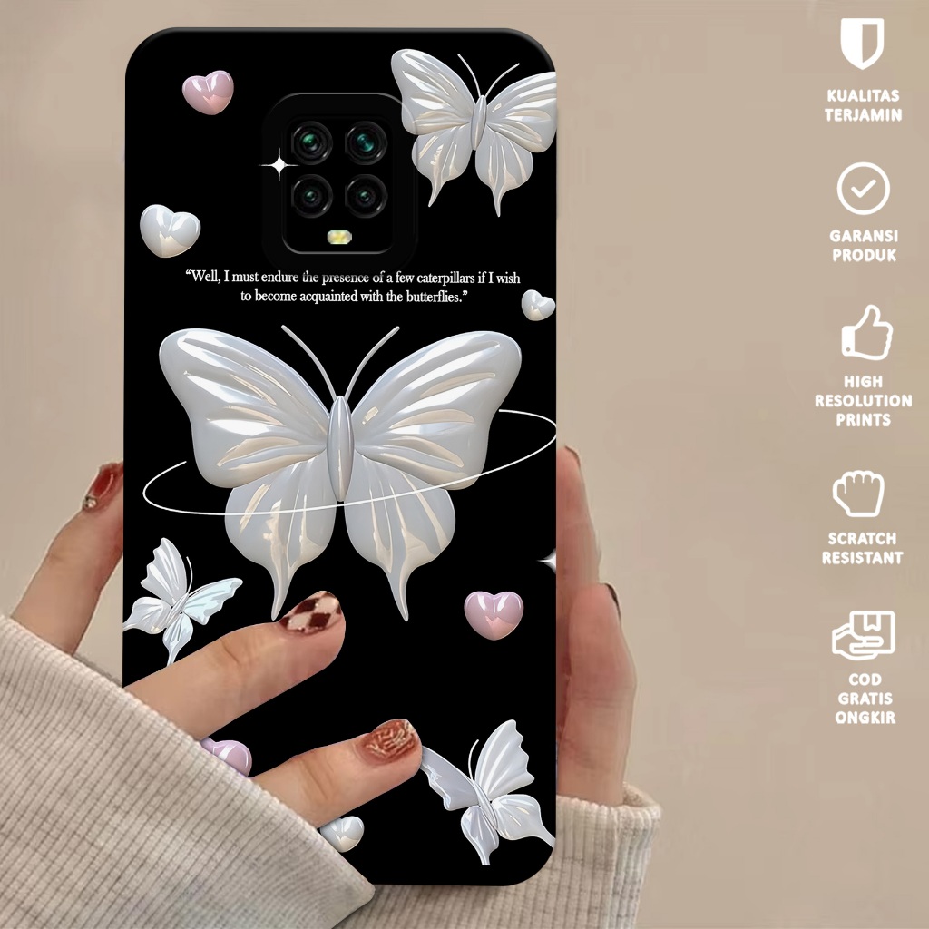Case Xiaomi Redmi Note 9 PRO - Softcase Xiaomi Redmi Note 9 Pro Motif Butterfly - Casing Hp Xiaomi R