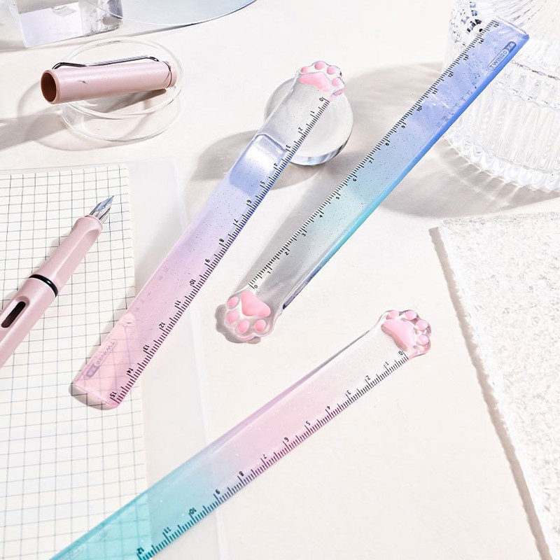 

TRANSPARANT CAT'S PAW RULER Penggaris 15cm Ruler Lucu