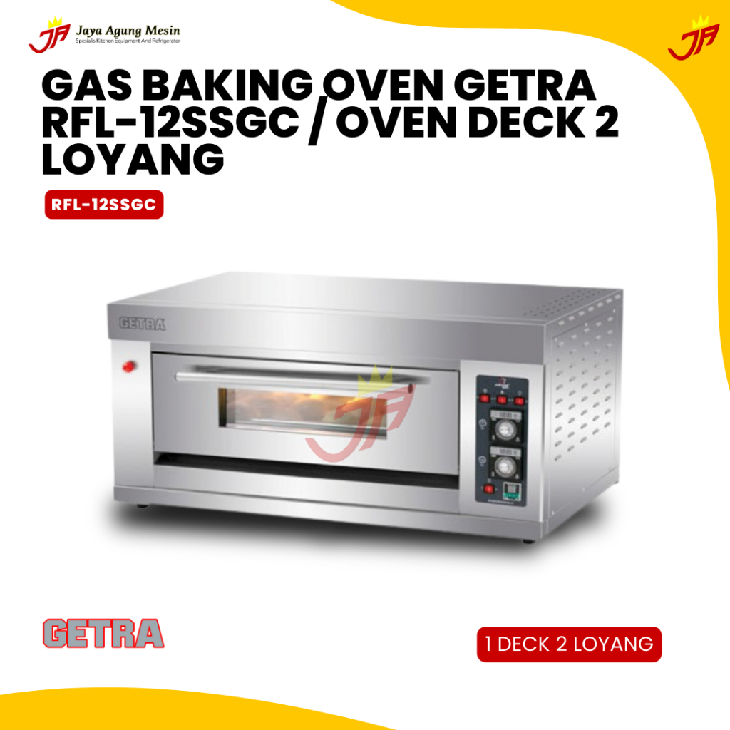 Gas Baking oven Getra RFL-12SSGC  / RFL 12SS / 1 Deck isi 2 loyang / Oven deck 2 loyang / oven 2 loy