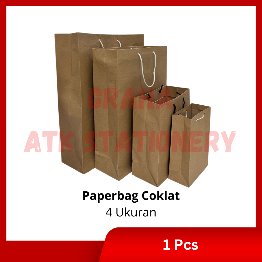 

[1 Pcs] Paperbag Coklat Murah Kecil Sedang Besar / Tas Kertas Coklat Murah Kecil Sedang Besar