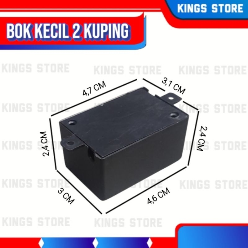 Bok Kotak plastik kecil 2 kuping/BOK kecil plastik Hitam/BOK Kotak kecil penyimpanan komponen Electo